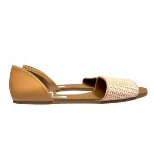 Steve Madden Tan and Cream Woven Flats size 8.5